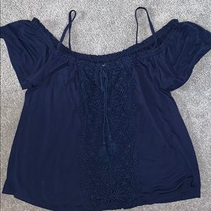 Rue 21 | blue off the shoulder shirt